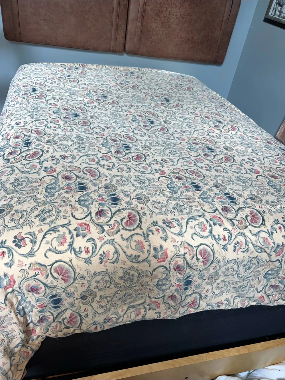 Ralph Lauren Vintage provence Floral Scroll Duvet Cover cotton linen blend